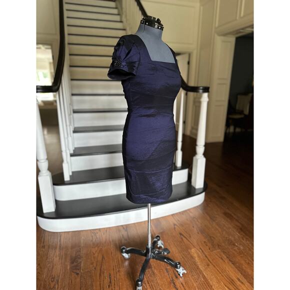 NWT Badgley Mischka Blue Dress SpecialOccasion WeddingGuest Derby Cocktail Party - Picture 9 of 10